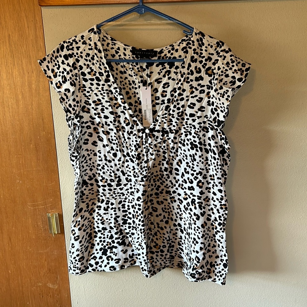 Button-up Short Sleeved Blouse